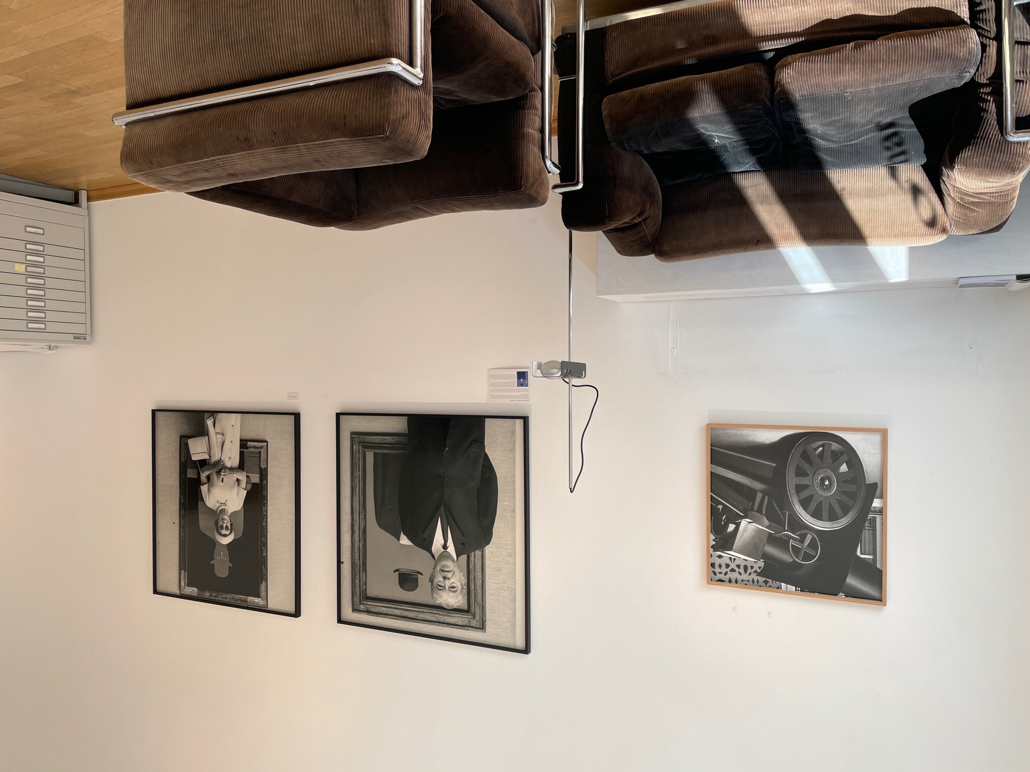 Exhibition view at Lothar Wolleh Raum, Berlin, featuring photographs of René Magritte by Lothar Wolleh