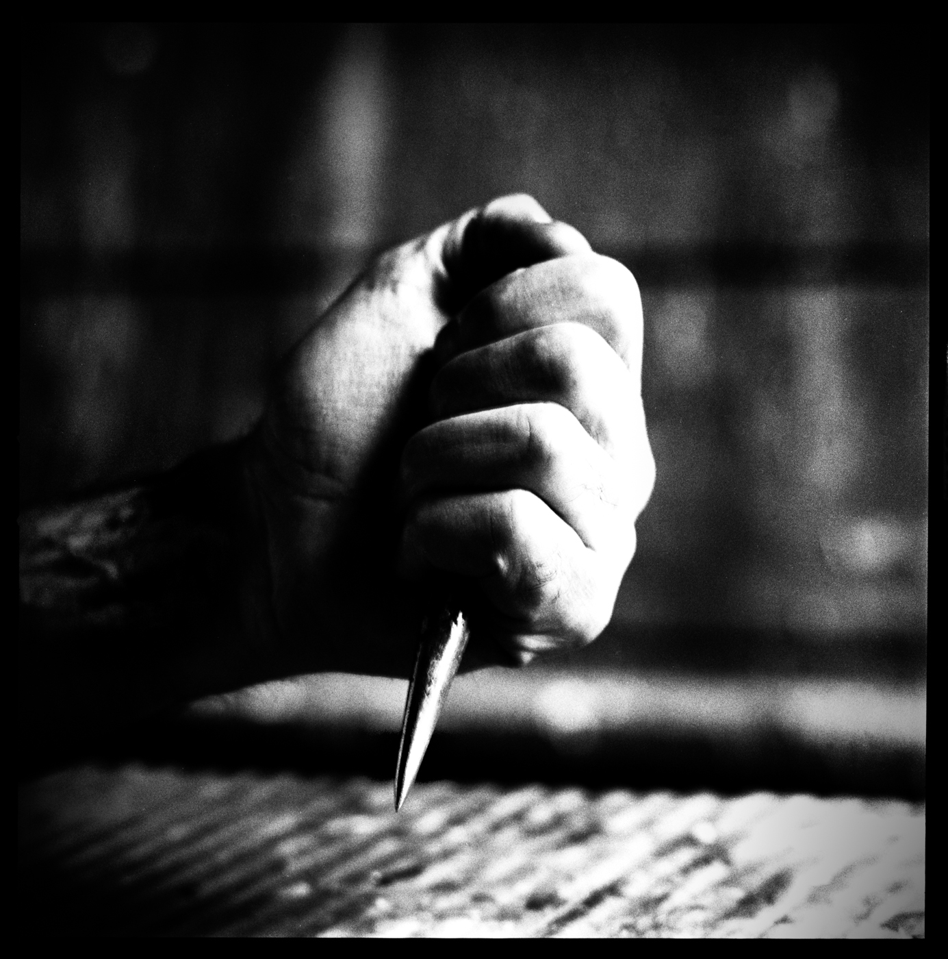 Portrait Lucio Fontana with his tool, Milan, 1965 - photographed by Lothar Wolleh